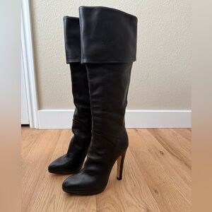 Giuseppe Zanotti Black Leather OTK Foldover Platform
Over the knee Boots Size 37